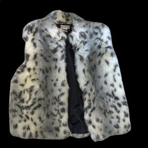 🖤 Leopard Faux Fur Zip Vest Large 🖤